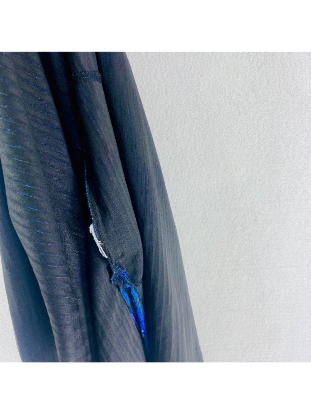 Susan Graver Liquid Knit Sweate XL Purple Blue Stretch Abstract Open Cardigan - Picture 8 of 14